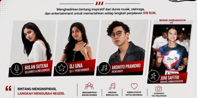 Bintang penginspirasi 918 RUN: Bulan Sutena, DJ Una, Ardhito Pramono, Juni Safitri
